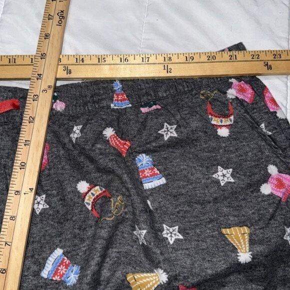 Joyspun Womens Pajama Pants 3X Holiday Hat Print Gray Soft & Cozy - Picture 5 of 8